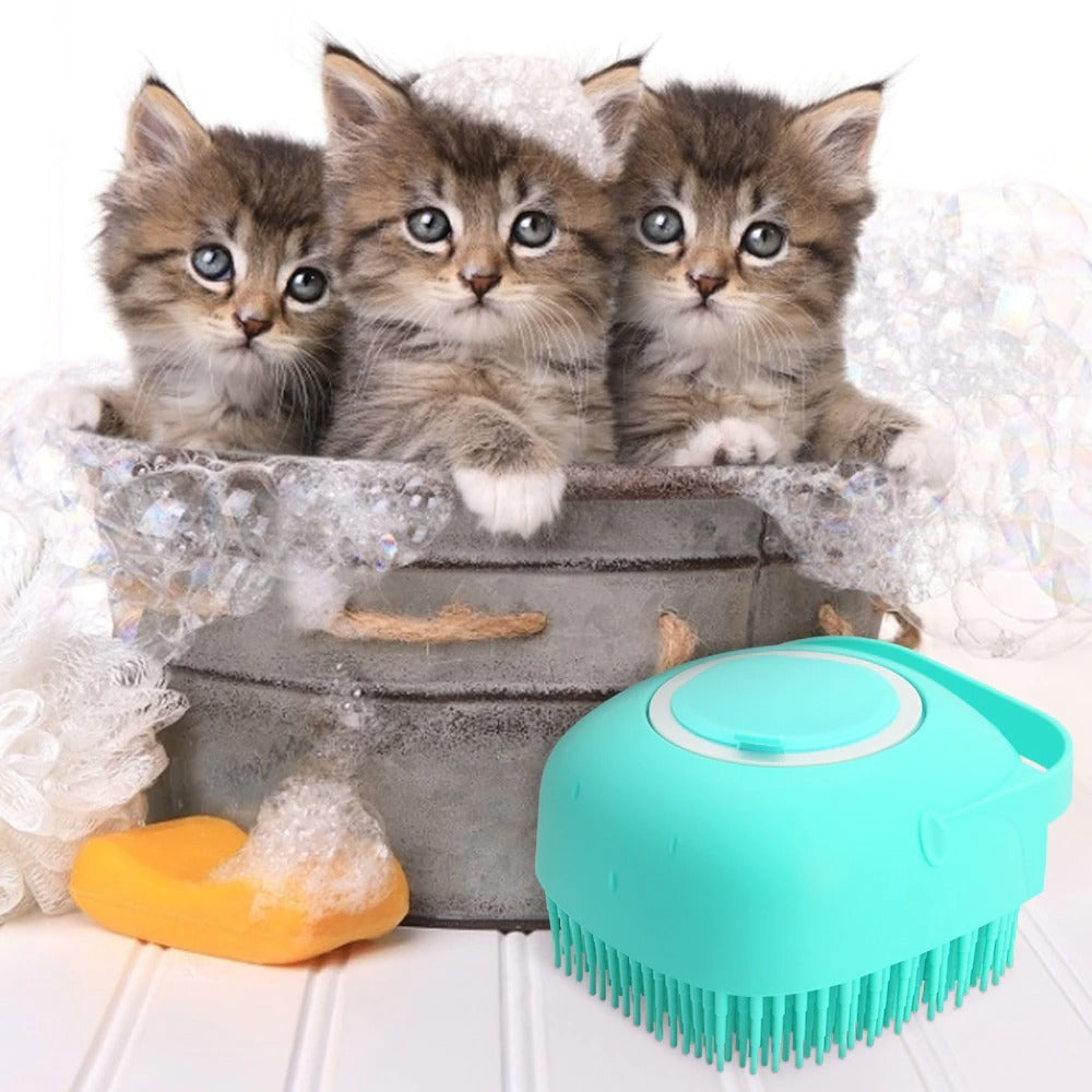 Zachte Siliconen Massageborstel voor Hond & Kat – Shampoo Scrubber voor Bad & Verzorging