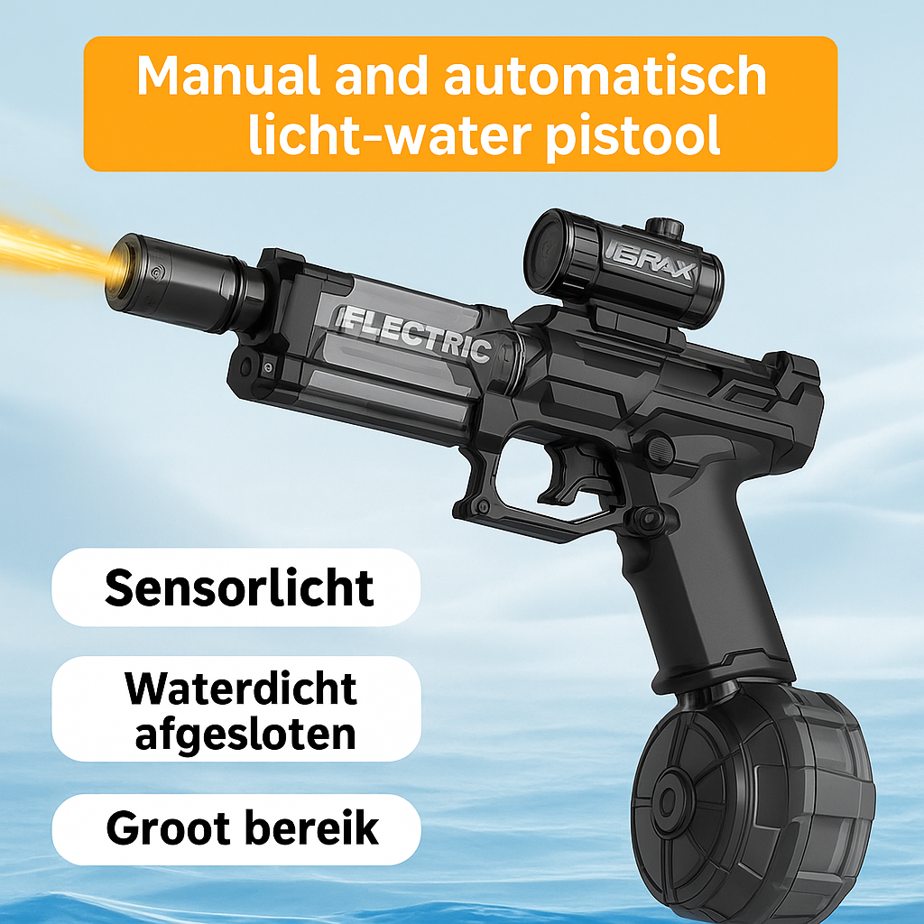 Fire Rat – Elektrisch Waterpistool met LED-Effecten & Automatische Waterstraal