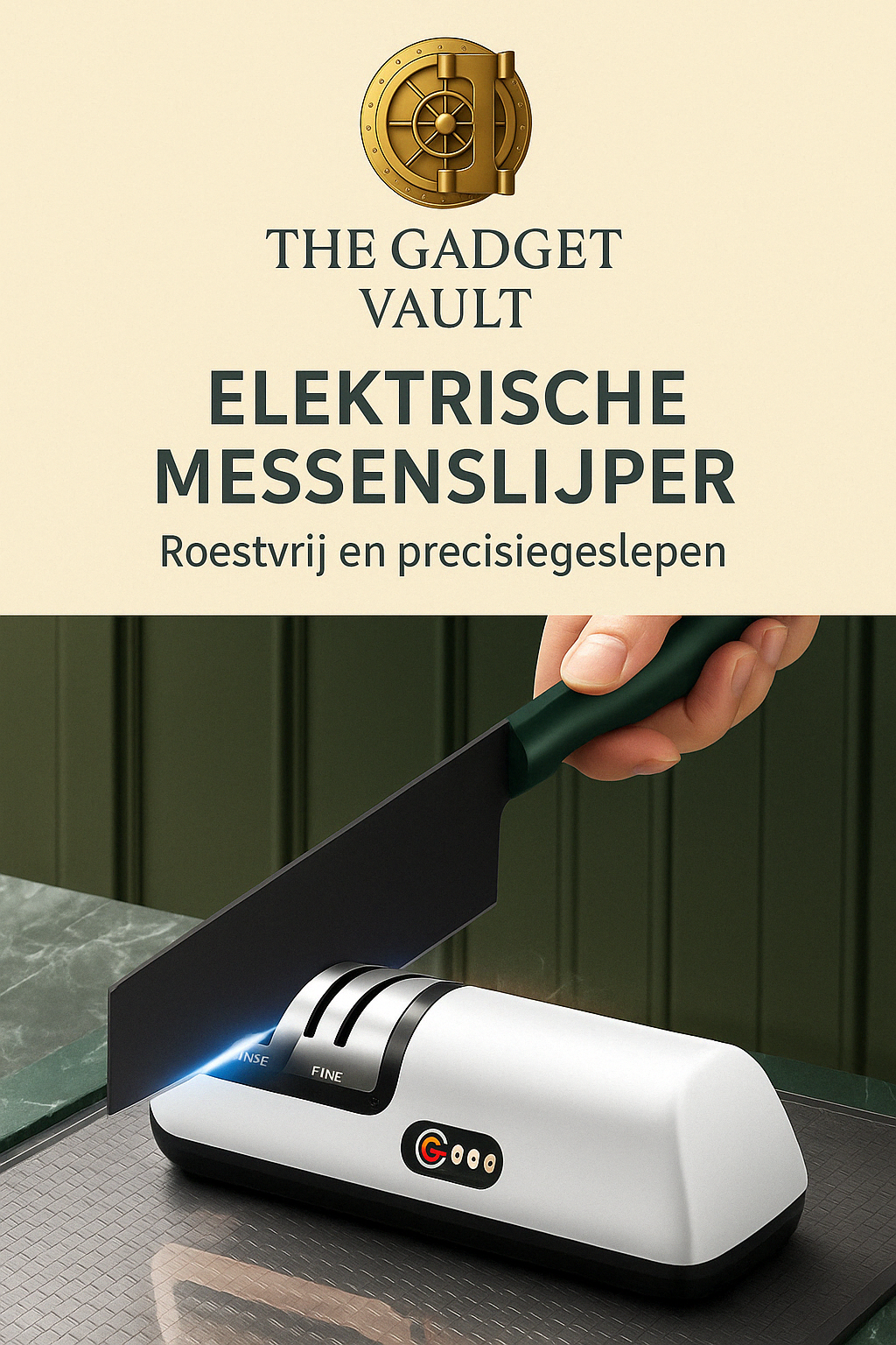 H8 Elektrische Messenslijper – Dubbele Slijpstand & Veilig Antislipdesign