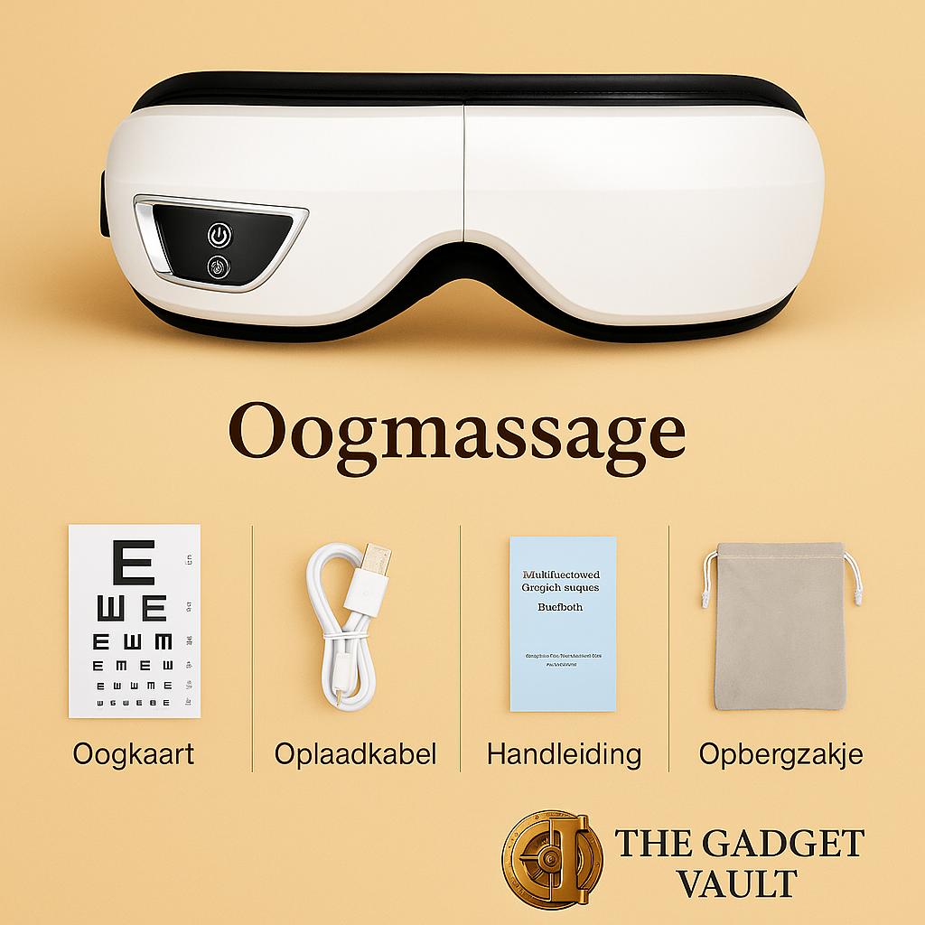 Draadloze Oogmassagebril met Warmte & Trillingen – Elektrisch, Herlaadbaar & Relaxerend