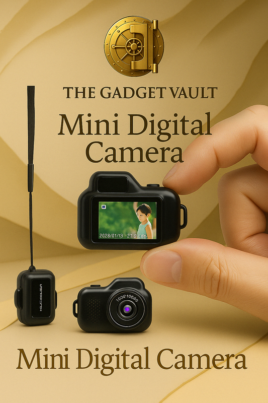 MiniView™ 1080P HD mini camera met polsband – compacte kindvriendelijke gadget in zwart design”
