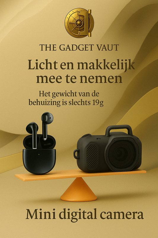 MiniView™ 1080P HD mini camera met polsband – compacte kindvriendelijke gadget in zwart design”